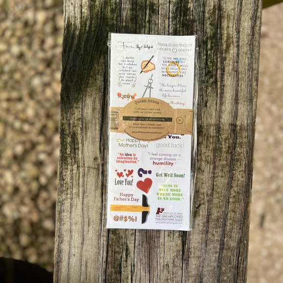 Quotable Notables - Lot of 5 Blank Notecards with Quote Stickers - Picture 9 of 11